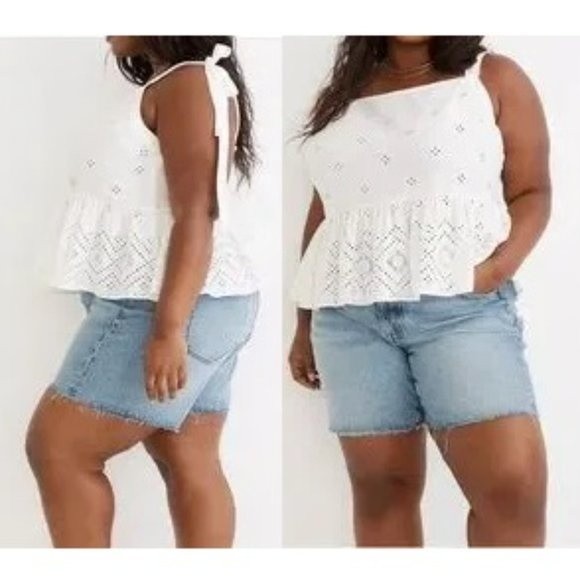 SOLD OUT!! Madewell - Rosalie Tie Strap Geo Eyelet Top - Picture 10 of 12